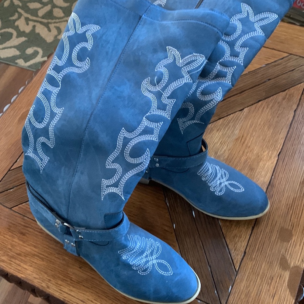 Blue boots only worn once